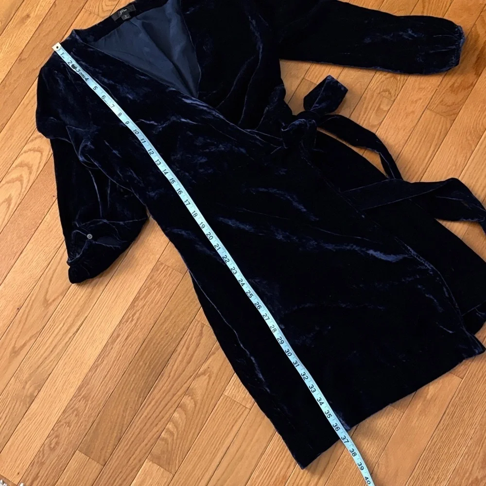 J. Crew Navy Velvet Wrap Dress